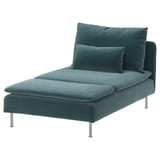 SÖDERHAMN Cover for chaise longue section, Alhamn dark grey-blue