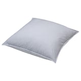 Square throw pillow, gray stripes, cotton, minimalist design.