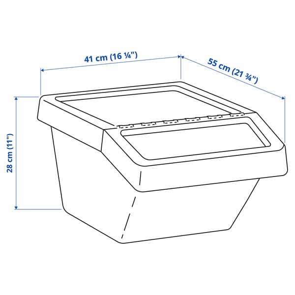 Illustration with measurements for the product: SORTERA.