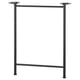Option: Black metal table base, adjustable legs, rectangular shape.