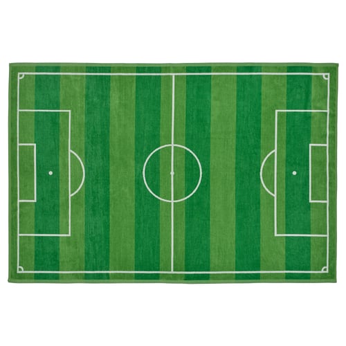 SPORTSLIG Bath sheet, green/football pitch, 100x150 cm