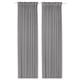 Pair of STENFRÖ grey sheer curtains with heading tape, made from recycled polyester, hang straight for a modern look.
