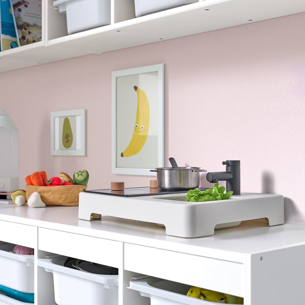 STENMUS Mini-play kitchen, white/black