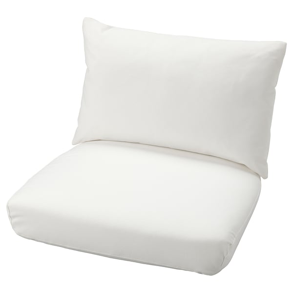 White cushion set, STOCKHOLM 2017 design, cotton fabric, rectangular shape with a smooth dobby weave texture.