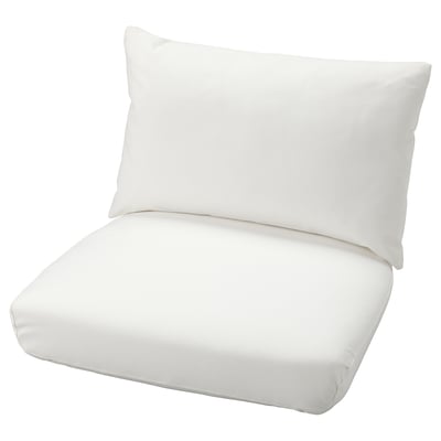 White cushion set, STOCKHOLM 2017 design, cotton fabric, rectangular shape with a smooth dobby weave texture.
