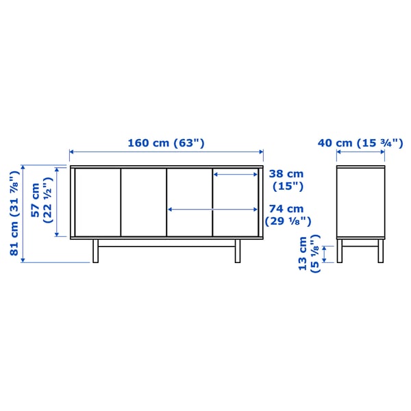 Illustration with measurements for the product: STOCKHOLM.