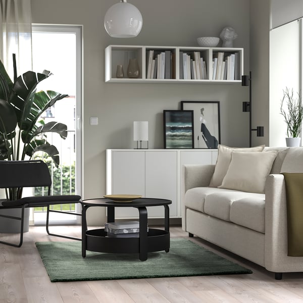 STOENSE Rug, low pile, pale green, 133x195 cm