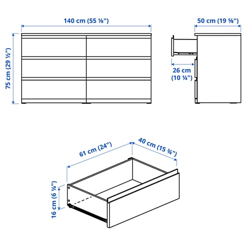 Illustration with measurements for the product: STORKLINTA.