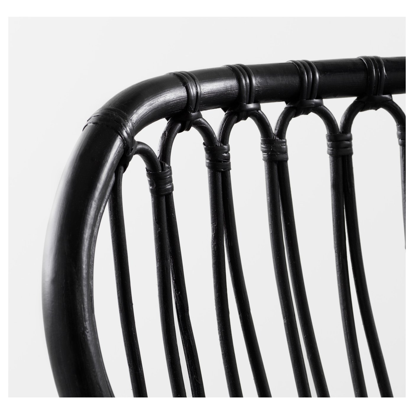 STORSELE highback armchair, black/rattan IKEA Spain