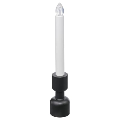 STRÅLA candle, white, modern design; aluminum base, abs plastic and steel.