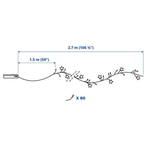 Illustration with measurements for the product: STRÅLA.