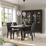 Extendable dining table with 4 chairs, windows, cabinet, modern design