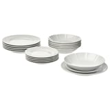 White STRIMMIG tableware set - modern stoneware plates & bowls for elegant table settings.