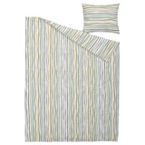 SUMPGRÖE bedding set, multicolored stripes, smooth polyester/viscose, includes duvet & pillowcase.