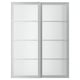 Option: SVARTISDAL wardrobe - frosted glass, aluminum, soft-close doors