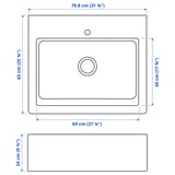 Illustration with measurements for the product: TALLSJÖN.