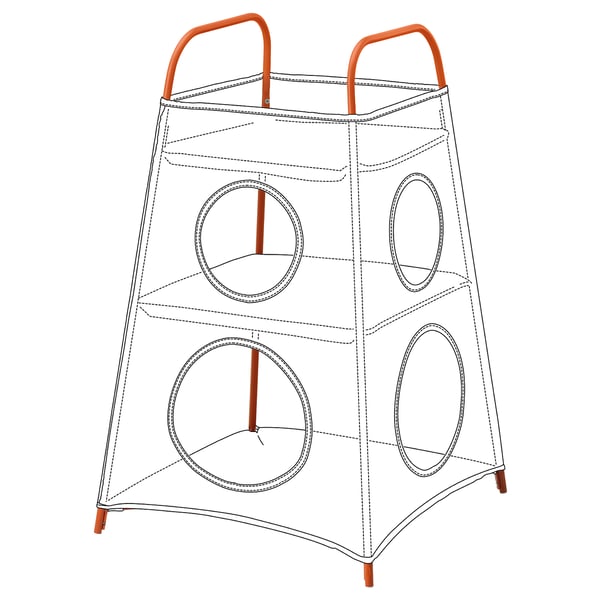 TIGERFINK Storage with compartments, beige/orange