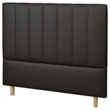 Black TJÅLLE headboard, modern design with vertical stitches, upholstered in durable fabric, measures 52x54 inches.