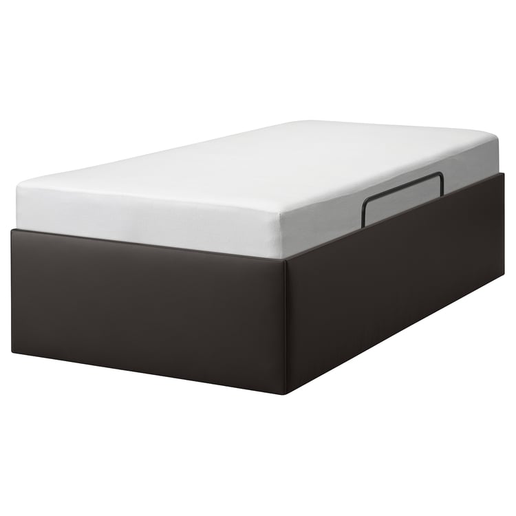 TJÅLLE Upholstered ottoman bed Bomstad dark brown IKEA Spain