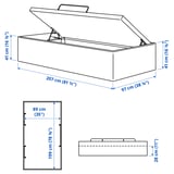 TJÅLLE Upholstered ottoman bed, Bomstad white, 90x200 cm