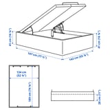 TJÅLLE Upholstered ottoman bed, Bomstad white, 135x190 cm