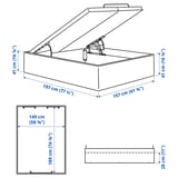 TJÅLLE Upholstered ottoman bed, Bomstad white, 150x190 cm