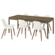 TONSTAD / GRÖNSTA Table and 6 chairs, brown oak veneer/white, 200x85 cm