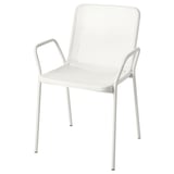 White TORPARÖ chair, powder-coated steel & plastic, modern perforated design.