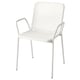 White TORPARÖ chair, powder-coated steel & plastic, modern perforated design.