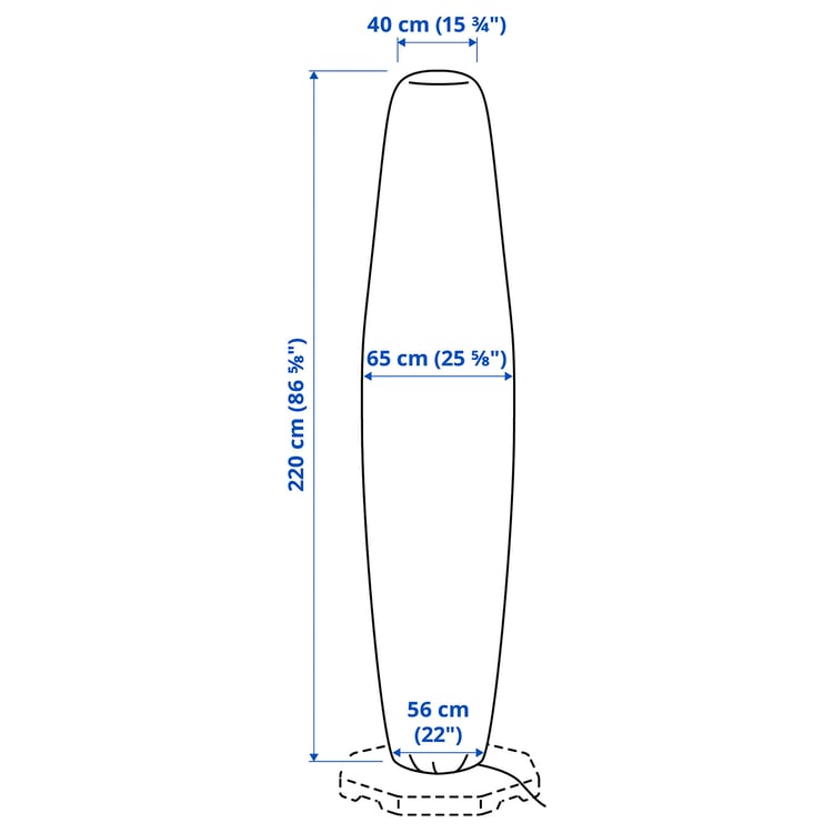 TOSTERÖ parasol cover, black, 220x65 cm IKEA Spain