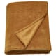 Option: TRATTVIVA mustard yellow fleece bedspread, soft and warm, folded neatly.
