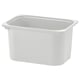 This image shows a white TROFAST storage bin, made of plastic, rectangular with rounded edges.