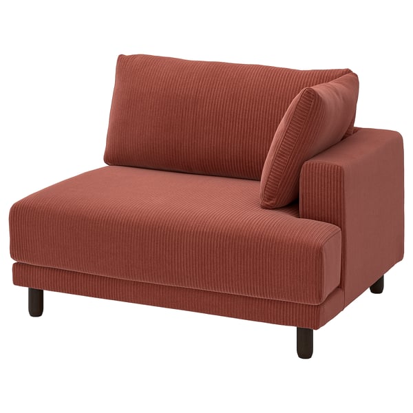 UPPÅKRA 1.5-seat module, with armrest right/Samsala brown-red