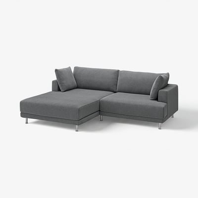 UPPÅKRA 3-seat modular sofa, with chaise longue, left/Johanneshov dark grey