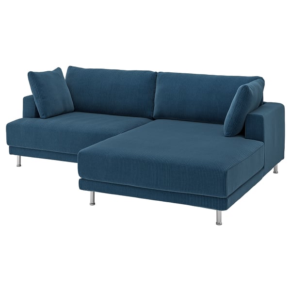 UPPÅKRA 3-seat modular sofa, with chaise longue, right/Samsala dark blue