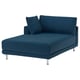 UPPÅKRA Chaise longue module, with armrest left/Samsala dark blue