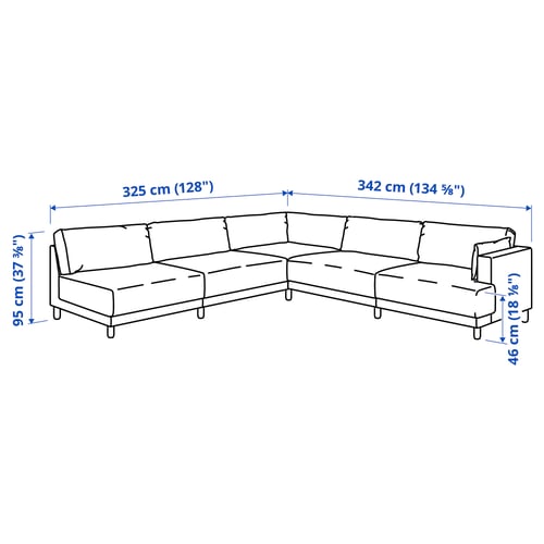 UPPÅKRA Modular corner sofa, 6 seat, with open end, left/Johanneshov brown-beige