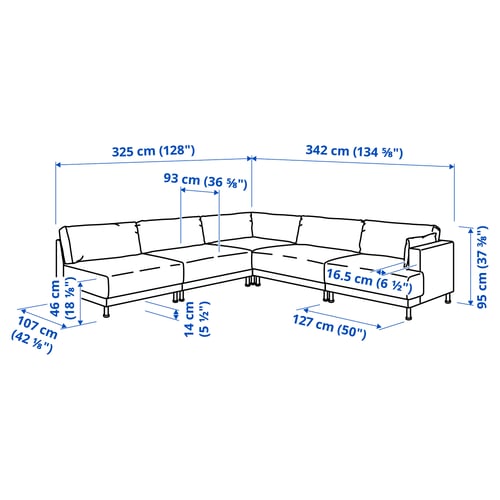 Illustration with measurements for the product: UPPÅKRA.