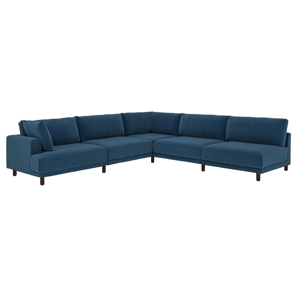 UPPÅKRA Modular corner sofa, 6 seat, with open end, right/Samsala dark blue
