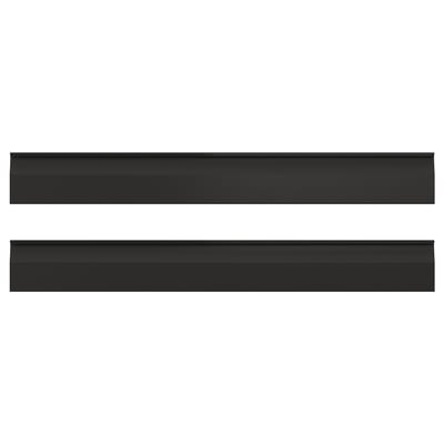 Two sleek black rectangular panels with narrow, elongated handles placed side by side.