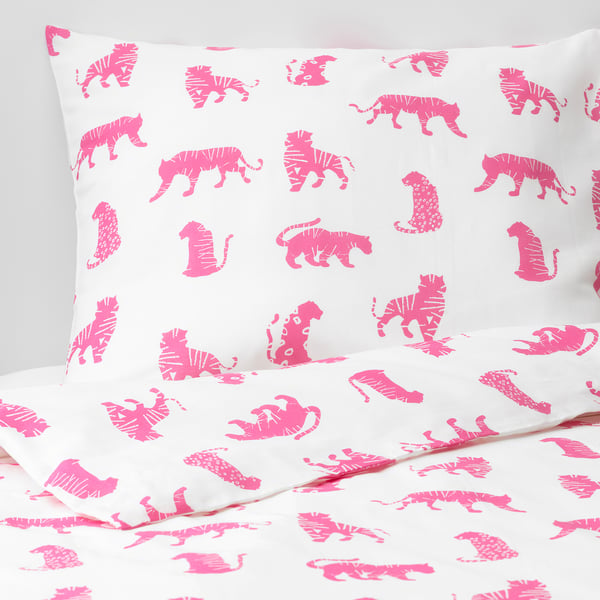 Urskog Quilt Cover And Pillowcase Tiger Pink Ikea