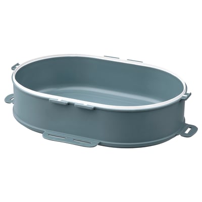 A gray plastic UTBJUDA stackable lunch box container with a white seal.