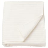 Folded white VÅGSJÖN towel, soft cotton, striped terry design.