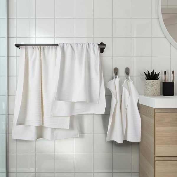 VÅGSJÖN Towel, set of 6, white, 30x50/50x100/70x140cm
