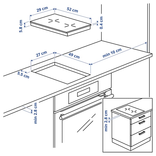 ÄLMESTAD Induction cooktop, black, 36 - IKEA