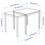 Illustration with measurements for the product: VANGSTA.
