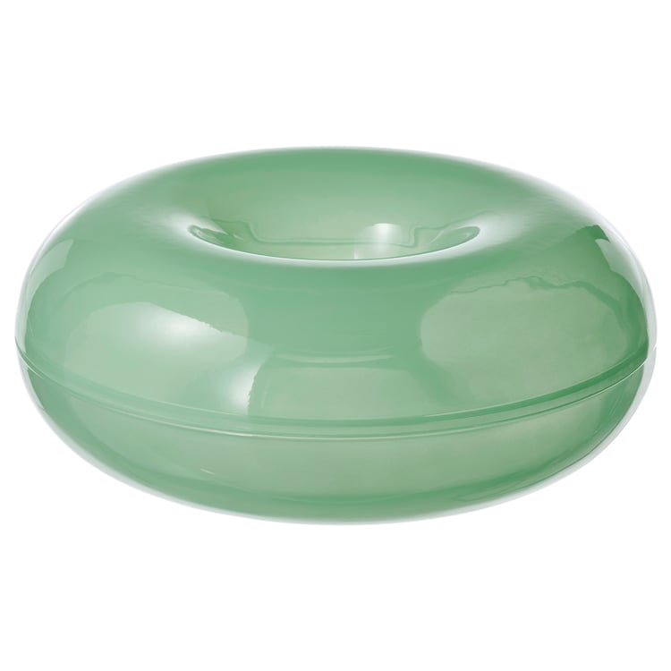 VARMBLIXT Serving bowl with lid, glass/green, 18 cm IKEA Spain