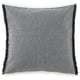IKEA VÄXELBRUK dark blue & white cushion cover. Square, fringed, zipper side, recycled fabric.