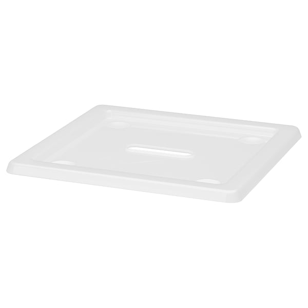 VESSLA stackable container lid, clear, rectangular, designed for VESSLA crates, made of durable plastic.