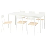 White ikea VIHALS extendable dining set for small spaces